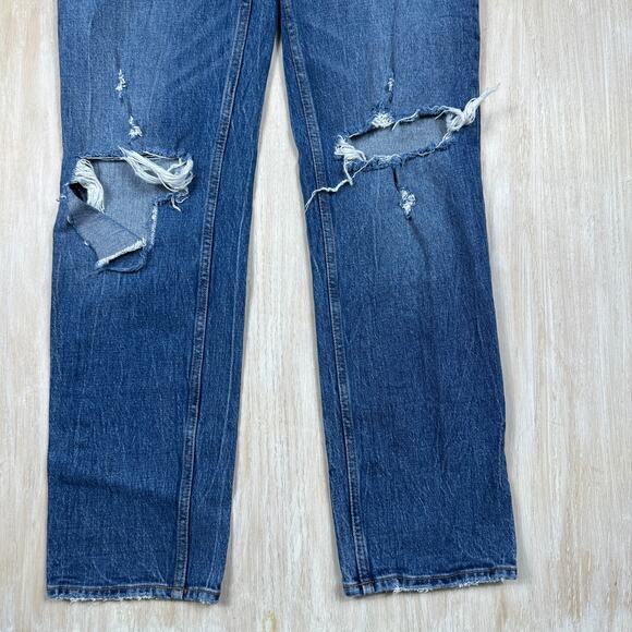 Abercrombie & Fitch 90s Ultra High Rise Straight Leg Blue Jeans Distressed 26 - Picture 3 of 14